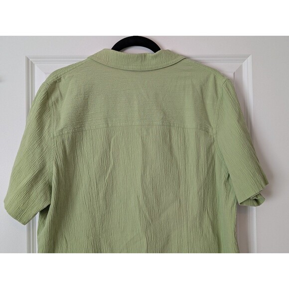 Koret Light Green Textured Button Front Floral Embroidered Beaded Shirt Size XL - Picture 8 of 11